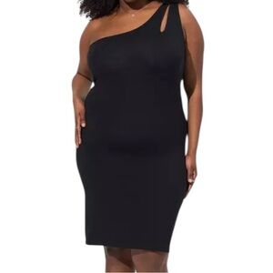 torrid Black One-Shoulder with Cutouts Bodycon Foxy Knit Dress 4X